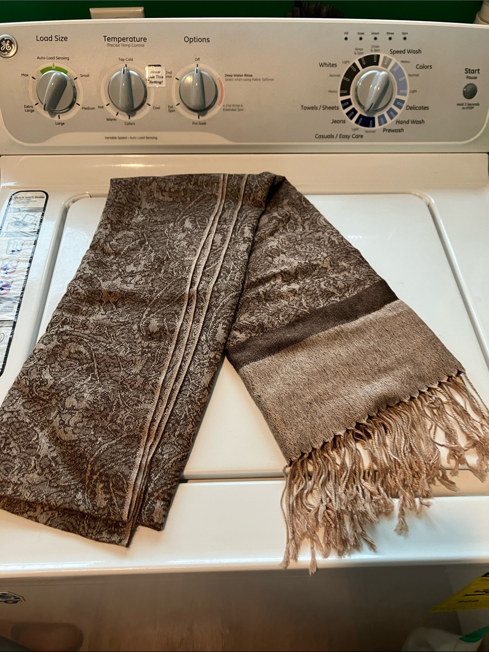 Brown and Gold Paisley Pattern pashmina scarf wrap